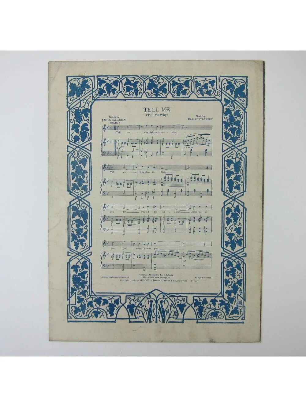 Sheet Music I'm Forever Blowing Bubbles Kenbrovin & Kellette Antique 1919